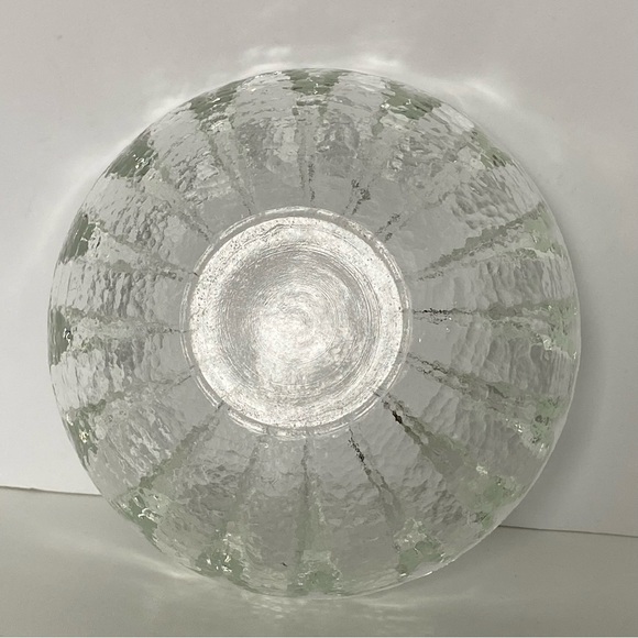 Recycled Glass Bowl Candy Dish 5” Clear Petal Style Flower Shape Heavy Trinket - Picture 9 of 15